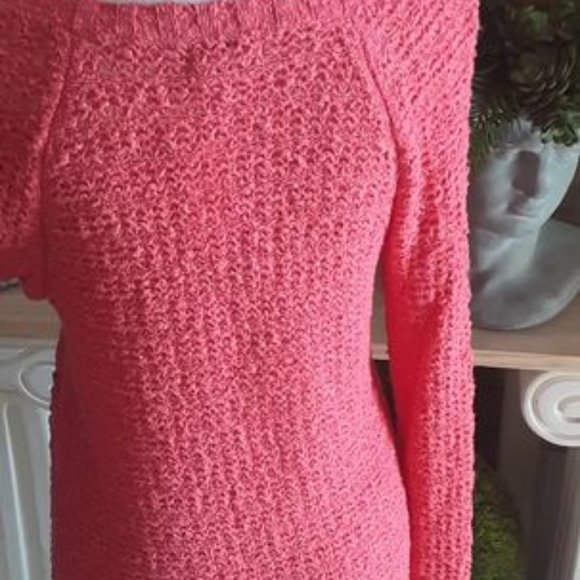 NWT, LUCKY BRAND, Coral Open Weave Knit Sweater Size Large - Picture 3 of 8
